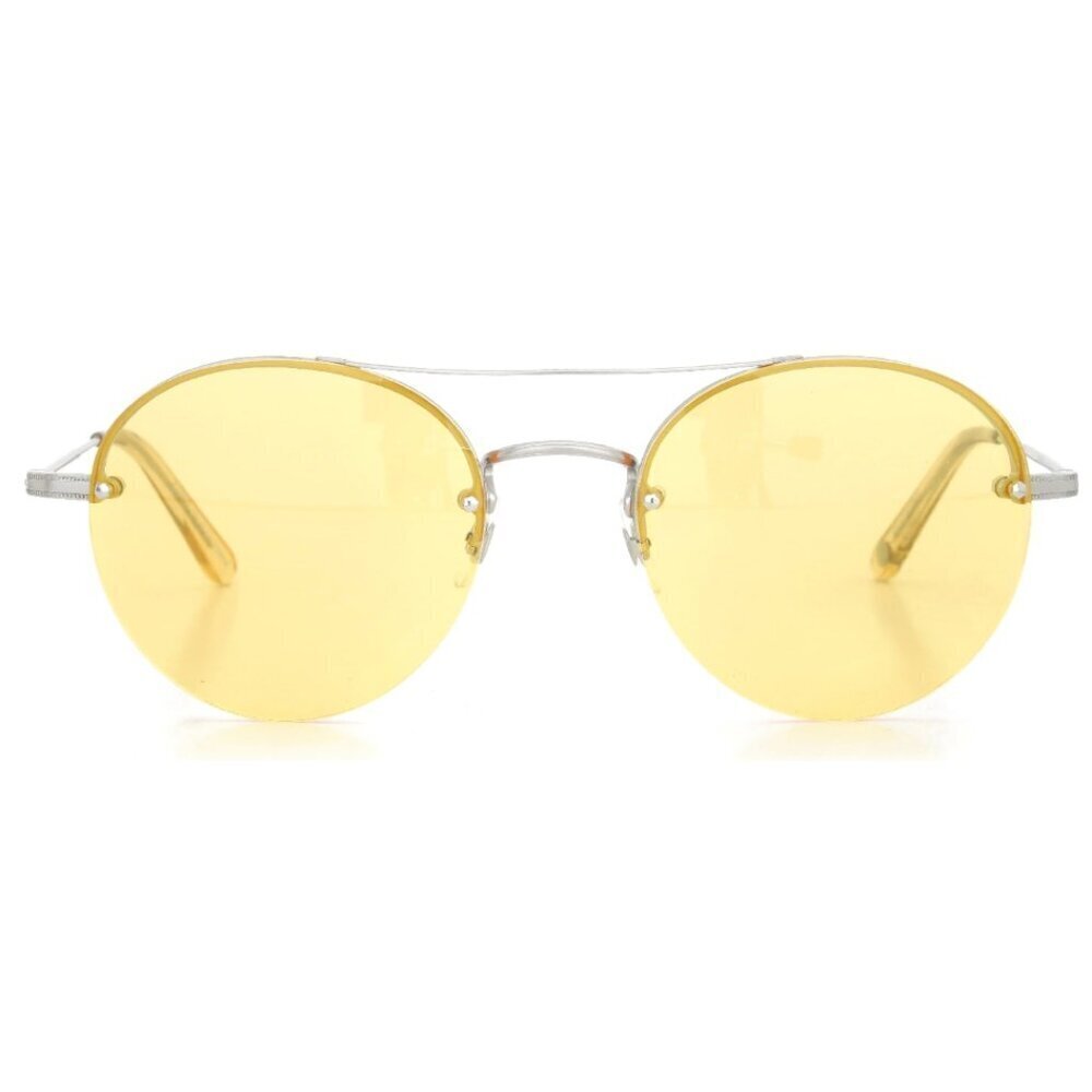 New Garrett Leight Yellow Lens Sunglasses Beaumont Sun BS-CH Round